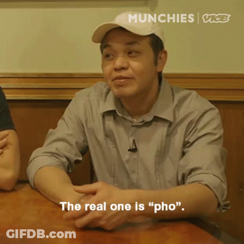 Man Sitting At Table Saying The Real One Is Pho GIF