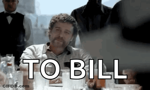 Man Sitting At Table Saying To Bill GIF
