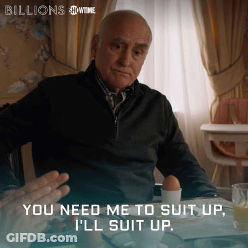Man Sitting At Table With Billions Showtime GIF