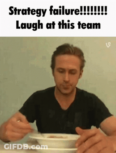 Man Sitting At Table With Bowl Of Soup Strategy Failure Laugh At This Team GIF