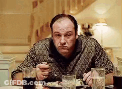 Man Sitting At Table With Food And Soda GIF