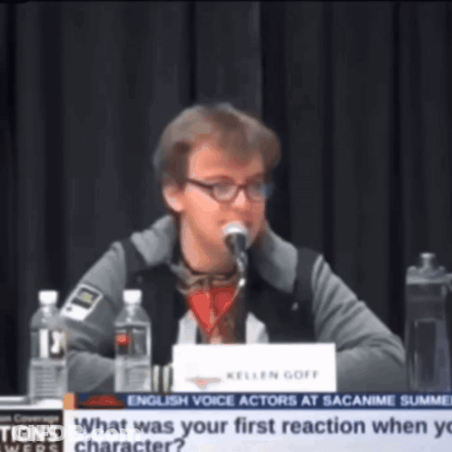 Man Sitting At Table With Kellen Goff Sign GIF