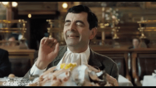 Man Sitting At Table With Plate Saying Movieclips GIF