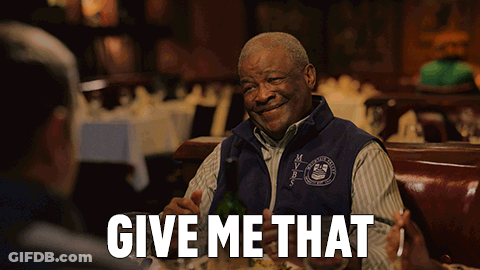 Man Sitting At Table With Wine Saying Give Me That GIF