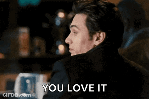 Man Sitting At Table With You Love It GIF