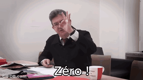 Man Sitting At Table With Zero Cup GIF