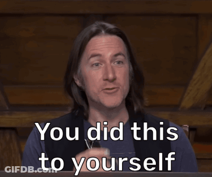 Man Sitting At Table You Did This To Yourself GIF