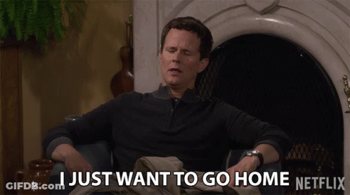 Man Sitting By Fireplace Saying I Just Want To Go Home Netflix GIF