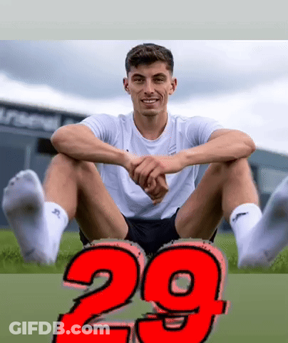 Man Sitting Cross-Legged With Number 29 GIF