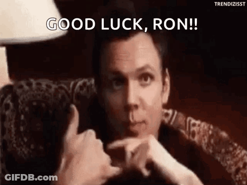 Man Sitting Giving Thumbs Up Good Luck Ron GIF