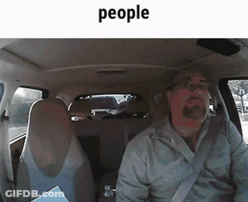 Man Sitting In Back Seat Of Car Saying People GIF
