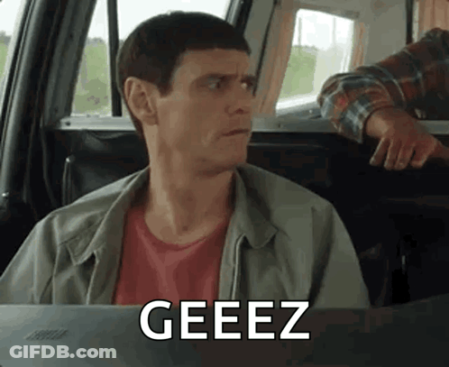 Man Sitting In Back Seat Saying Geeez GIF