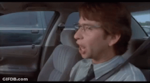 Man Sitting In Back Seat With Open Mouth GIF