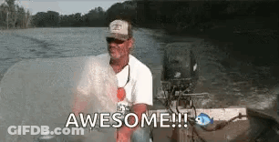 Man Sitting In Boat On River GIF