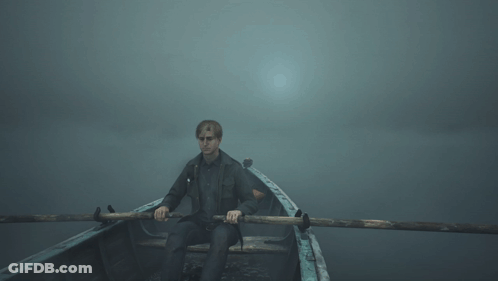 Man Sitting In Boat With Fishing Rod GIF