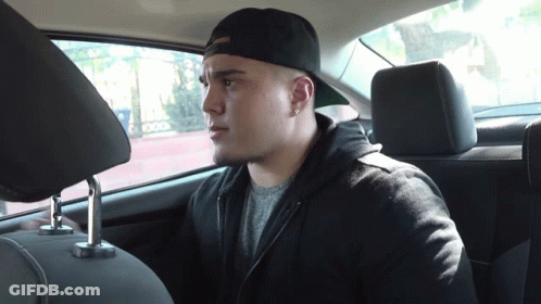 Man Sitting In Car Back Seat GIF