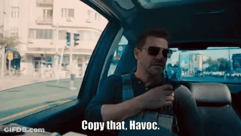 Man Sitting In Car Saying Copy That Havoc GIF
