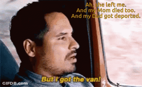 Man Sitting In Car Says But I Got The Van GIF