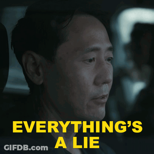 Man Sitting In Car With Everything Is A Lie GIF