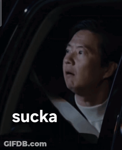 Man Sitting In Car With Sucka Behind Him GIF