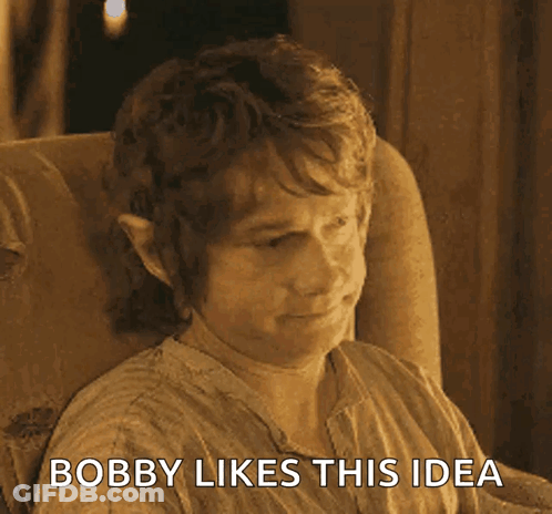 Man Sitting In Chair Bobby Likes This Idea GIF