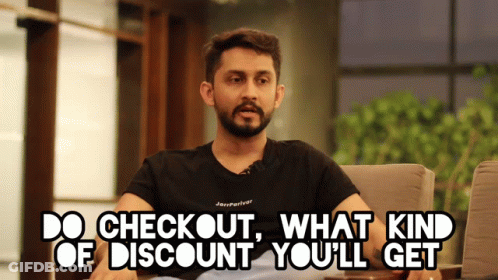 Man Sitting In Chair Do Checkout Discount GIF