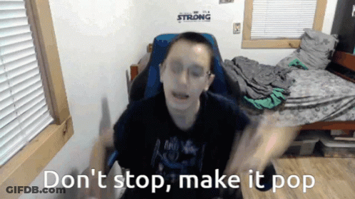 Man Sitting In Chair Don't Stop Make It Pop GIF