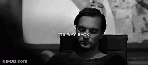Man Sitting In Chair Eyes Closed Saying It's Way Back GIF