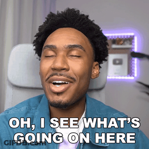 Man Sitting In Chair Eyes Closed Saying Oh I See What's Going On Here GIF