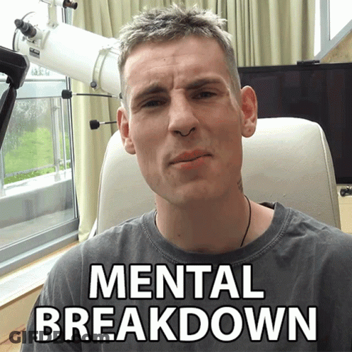 Man Sitting In Chair Mental Breakdown GIF