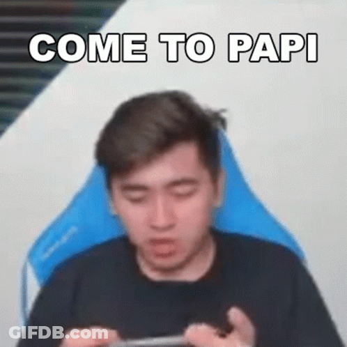 Man Sitting In Chair Playing Phone Saying Come To Papi GIF