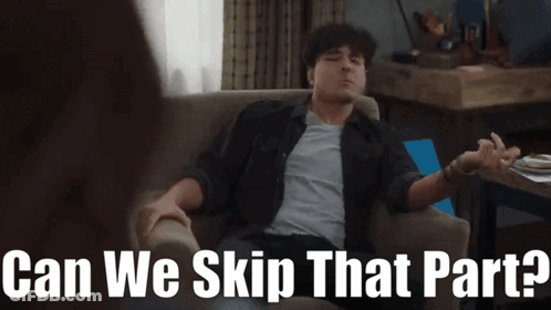 Man Sitting In Chair Saying Can We Skip That Part GIF