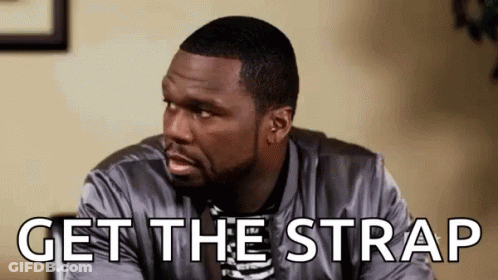 Man Sitting In Chair Saying Get The Strap GIF