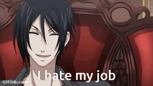 Man Sitting In Chair Saying I Hate My Job GIF