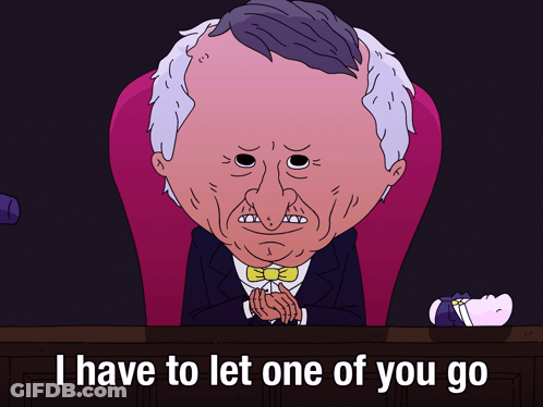 Man Sitting In Chair Saying I Have To Let One Of You Go GIF