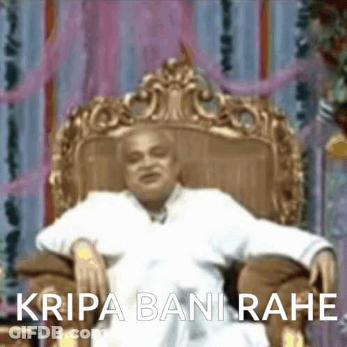 Man Sitting In Chair Saying Kripa Bani Rahie GIF