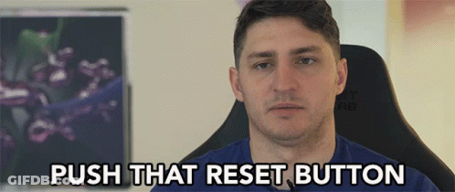 Man Sitting In Chair Saying Push That Reset Button GIF