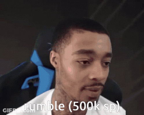 Man Sitting In Chair Saying Rumble 500K Sp GIF