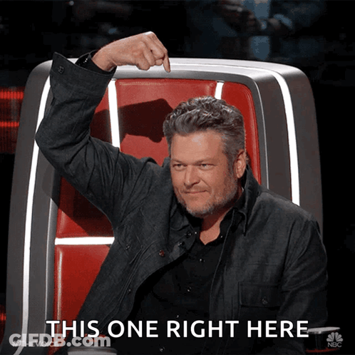 Man Sitting In Chair Saying This One Right Here GIF