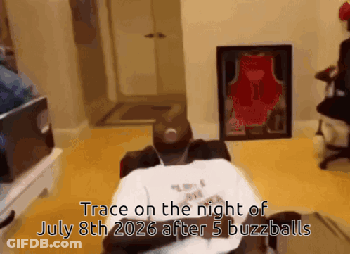 Man Sitting In Chair Saying Trace On The Night Of July 8Th 2026 After 5 Buzzballs GIF