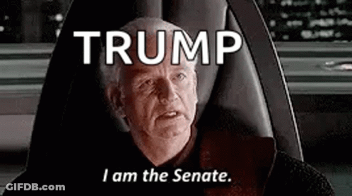 Man Sitting In Chair Saying Trump I Am The Senate GIF