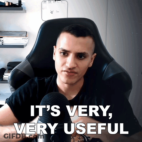 Man Sitting In Chair Saying Very Useful GIF