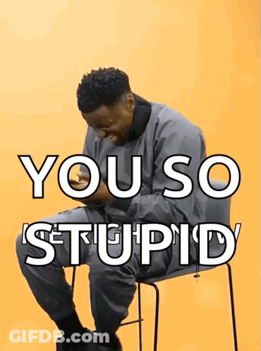 Man Sitting In Chair Saying You So Stupid GIF