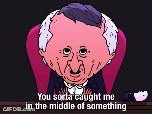 Man Sitting In Chair Saying You Sorta Caught Me GIF