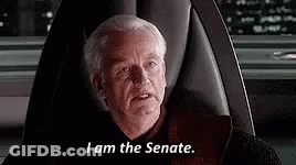 Man Sitting In Chair Says I Am The Senate GIF