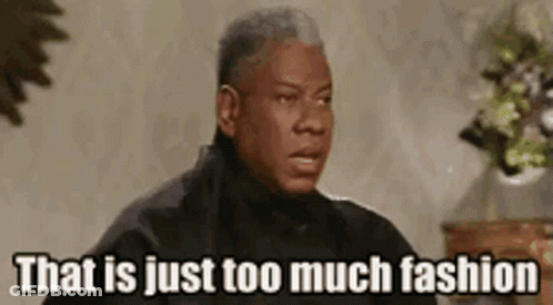 Man Sitting In Chair Says That Is Just Too Much Fashion GIF