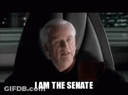Man Sitting In Chair With I Am The Senate GIF