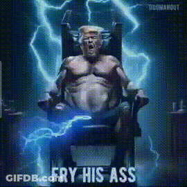Man Sitting In Chair With Lightning And Fry His Ass GIF