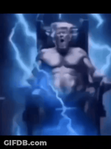 Man Sitting In Chair With Lightning Bolt GIF