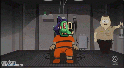 Man Sitting In Chair With Mask Saying 8 GIF